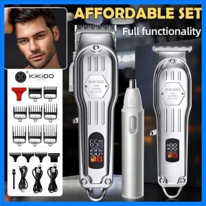 3 In1 전문 헤어 클리퍼 KIKIDO 전기 코 헤어 트리머 및 남성용 헤어 커팅 머신 어린이 가족 미용 세트 선