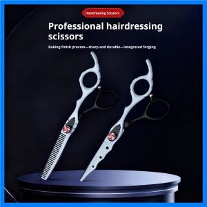 블랙 레드 헤어 가위 전문가용 6인치 일본산 스테인리스 헤어 커팅 가위 이발소 헤어드레싱 숱가위