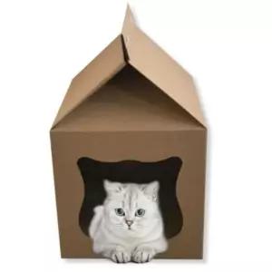 우유팩 스크래쳐 디자인 고양이 아늑한 휴식공간