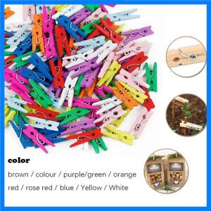 25mm 50-100pcs 자연 나무 컬러 클립 사진 미니 클립 메모 종이 DIY 편지지 크리스마스 웨딩 파티 홈 장식