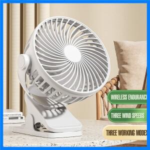 휴대용 클립온 전기 선풍기 소형 전기 선풍기 가정 및 사무실에 적합 야외 사무실 책상 대용량 USB 충전