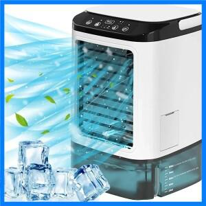 에어컨 휴대용 팬 데스크탑 듀얼 스프레이 초음파 분무 3 속도 음소거 공기 냉각기 야간 조명 가정용 전기