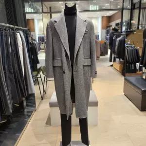 레노마 renoma 프리미엄 울 캐시미어 혼용 헤링본 그레이 롱코트 RPLMBH62A