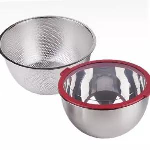 스텐 샐러드 믹싱볼 24cm 주방용 콤보 펀칭볼 가정용 조리 도구