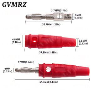 5PCS 4MM 플러그 블루 와이어 스피커 뮤지컬 비디오 커넥터 스택형 솔더리스 레드 바나나 블랙 케이블