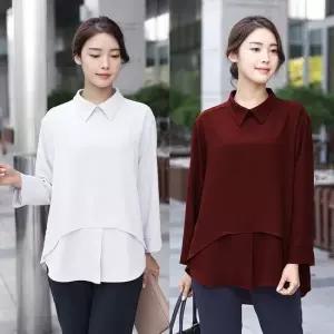 엄마옷 디테일 카라 블라우스 1GHJ23865 중년여성 마담 60 70대  빅사이즈 할머니