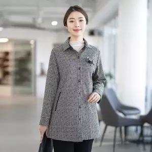 엄마옷 체크 코사지 자켓 1GHJ23730 중년여성 마담 60 70대  빅사이즈 할머니