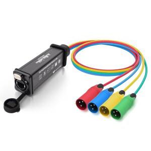 [미국배송] 라이브 무대 오디오 조명 사운드 오디오 녹음 스튜디오를 위한 QITOPGLINK XLR OVER 이더넷 스네이크 4 채널 3핀 남성용 RJ45 CAT5/CAT6 브레이크아웃 - 1.64피트