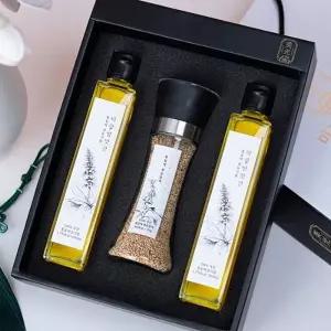 저온압착 들기름 200ml x2병+참깨 그라인더 90g 선물세트