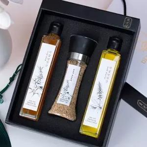 고소한 참기름200ml+저온압착 들기름200ml+참깨 그라인더 90g 선물세트