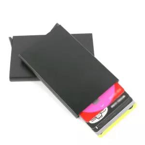 슬라이드 카드 홀더 자동 지갑 블랙 손쉬운 수납기능 (WFJ6V64)