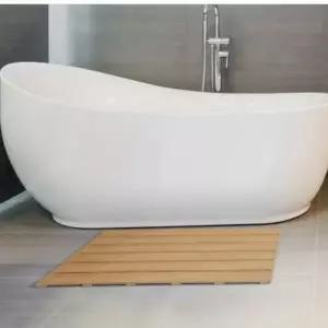 원목 욕실 발매트 대형 화장실 발판 나무무늬 베란다 바닥 정리 매트 (WFJ6VDV)