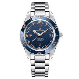 파가니 디자인 시계 남성 스테인리스 스틸 자동 자가 바람 기계식 클래식 레트로 사파이어 미러 200m 방수 비즈니스 스포츠 손목시계