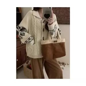 여성 자켓 린넨마 재킷 니트 겨울 빅 꽈배기 터틀넥 코트 스웨터 MF4