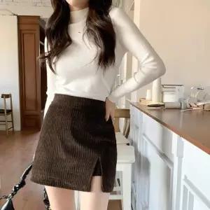 KHK1873여성용 따뜻한 겨울 골덴 트임 미니스커트 바지