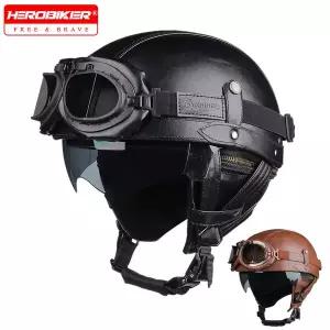 바이크 오토바이 반모헬맷 레트로 복고풍 엔틱 헬멧 DOT 인증 모토 남성 여성 하프
