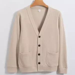 [하프클럽/]V라인 일상용 젠틀맨 니트가디건 젠틀맨 스프링 추절기 솔리드