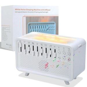 화이트 노이즈 나이트 라이트 , 3-in-1 사운드 기계 8가지 앰비언트 사운드, USB로 구동되는 디퓨저 박스, 홈 오피스용 슬립 기계, 타이머
