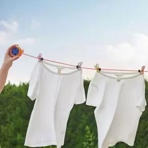 캠핑빨래걸이 와이어 휴대용로프 옥상끈 마당 야외 (WFJ6GA2)