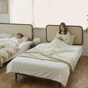 상일리베가구 빈센트 2100 가죽헤드 호텔 트윈 침대 SS+SS+협탁1EA (본넬 매트포함)