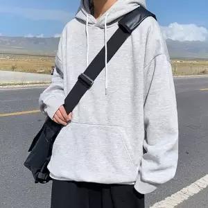 남자 루즈핏 스타일 무지 기모 후드 티셔츠 DMS-TSA-Q4308425