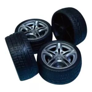 과학 자동차 만들기 부품 48mm 고무 바퀴 4P 1set 일