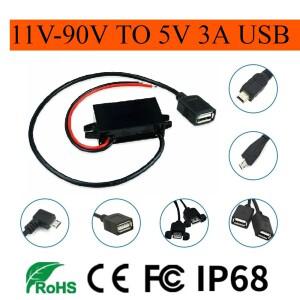 자동차 전화 충전기 어댑터 12 볼트-5 볼트 V 24V 36V 48V-5 3A DC 스텝 다운 전력 변환기