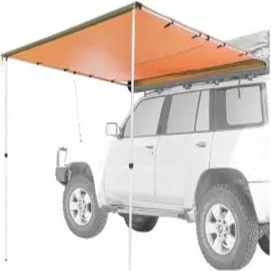 여행용 고양이 자동차 견인 풀아웃 루프 랙 차량 SUV 트럭 캠핑용 UPF50+ 선 쉘터 캐노피 6.5x9.8피트 카키