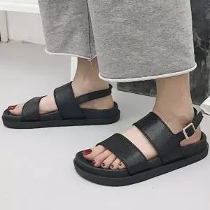 여성 스트랩 샌들 끈샌들 여름 비치 캐주얼 일상 기본 (WFJSP3L)