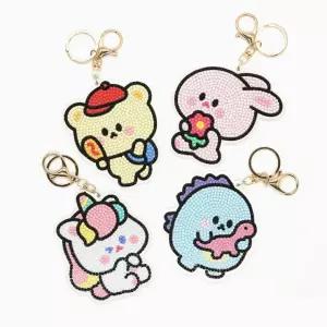 핑크풋 플유 ver.2 친구들 보석 4종 십자수 세트 키링 쪼꼬미