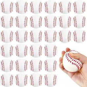 야구 스트레스 볼 30팩 2.5인치 소프트 폼 용 스포츠 스퀴즈 장난감 학교 카니발 보상 테마 파티