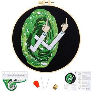 초보자를 위한 자수 키트, 재미있는 스타터 카운트 크로스 스티치 여성용 공예 취미 세트, 원단, 실, 후프 및 비디오 튜토리얼