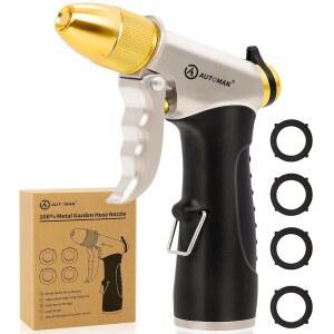 오토만 금속 호스 노즐, 고압 정원 분무기, 100% 물 조절 가능한 급수 식물과 잔디에 물을 주는 튼튼한 세차 및 반려동물을 위한 노즐