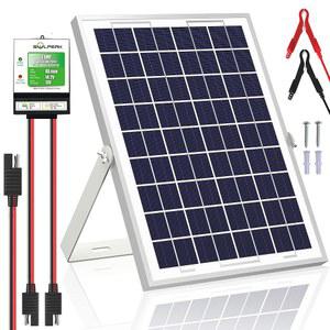 [미국배송] SOLPERK 10W 태양광 패널 12V 충전 키트 + 8A 컨트롤러 자동차 오토바이 보트 ATV 마린 RV 트레일러 파워스포츠 스노우모바일 등에 적합. 다양한 배터리. (10W 태양광)