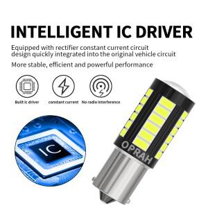 루보식 자동차 트럭용 LED 1156 방향 지시등 램프 DRL 전구 12V 24V BA15S P21W 5W ATV 조명 캔버스 5630SM