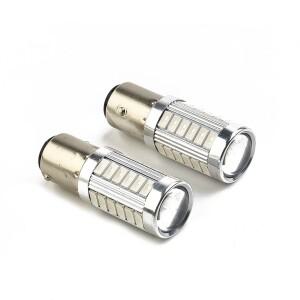 루보식 2개 12V 레드 브레이크 전구 1157 P21/5W 380 BAY15D 33 6000K SMD 자동차 정지 테일 LED 방향 지시