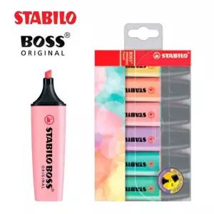 6색세트 형광펜 스타빌로 오리지널 보스 파스텔 (WFJ7VNJ)