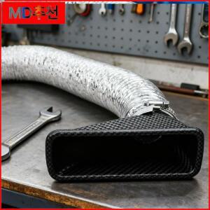 유니버설 에어 벤트 튜브 키트 터보 인렛 투예르 자동차 프론트 범퍼 인테이크 시스템 원형/사각 노즐 깔때