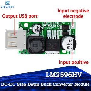 EGBO 스텝 다운 벅 컨버터 모듈  USB 충전기 보드  LM2596HV  5V DC-DC  9V  12V  36V  48V-5V 3A