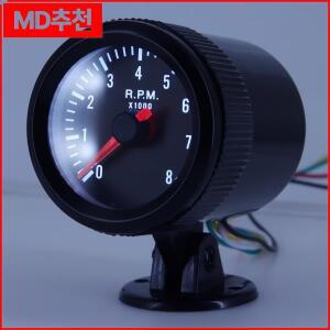 MAIMEIMI 0-8000 RPM 타코미터 (흰색 LED 조명 포함) 2인치 52mm 게이지 자동차 가솔린 레이싱카 4/6/8기통