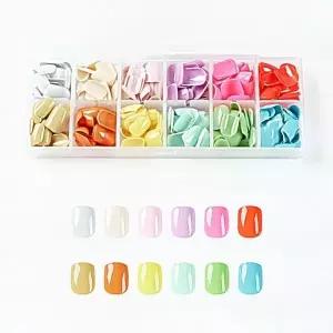 고품질 네일 스퀘어팁 가을 인조손톱 아트 컬러믹스 연 (WFK9D37)