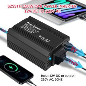 150W 파워 차량용 인버터 12V 110V 300W 피크 USB 소켓 변환기 자동차 미국 플러그