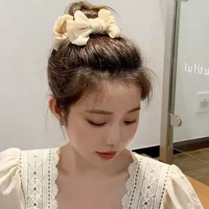 여성 고급스럽고 예쁜 당고머리 집게핀 리본 데일리 (WFK92L4)