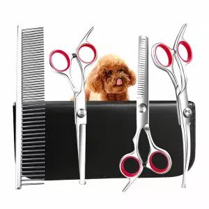 반려견 미용가위 세트 애견 미용 도구 클리퍼 가위 털빗 관리 용품 펫 그루밍 툴 케어