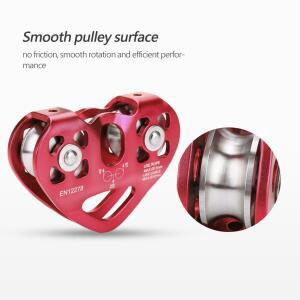 30KN 클라이밍 풀리 듀얼 지퍼 라인 구조 케이블 트롤리 야외 암벽 등반 장비