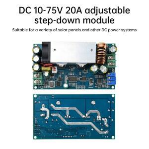 스텝 다운 조정 모듈 60V 태양광 정전압 가능한 충전 변환기 전류 75V 20A MPPT