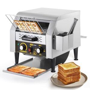 다이나 리빙 커머셜 토스터기 300조각/시간 컨베이어 토스터 1900W 헤비 듀티 스테인리스 회전 오븐 레스토랑 벨트 번, 베이글, 빵용