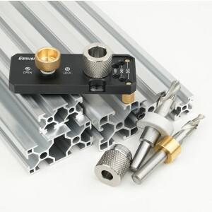 알루미늄 프로파일 트랙 드릴 가이드  슬라이더 및 M10 카운터싱크 스텝 20 30 40  수직 펀처
