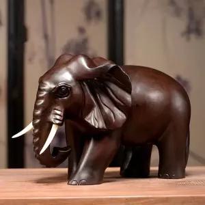 나무 조각 코끼리 거실 인형 원목장식 공예 책상