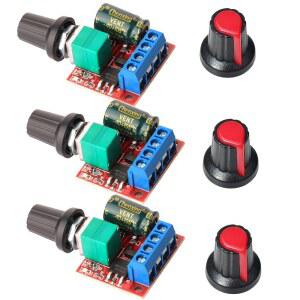 Gebildet 3pcs 미니 DC 모터 PWM 속도 컨트롤러, 5V-35V 5A 조절 스위치 모듈, 6V 12V 24V 가변 전압 조절기 디머 거버너 스위칭 빌드(LED 표시등